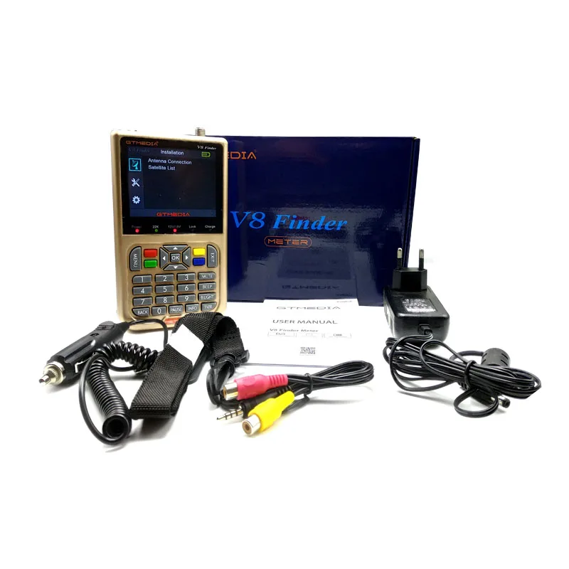 GT медиа/Freesat V8 прибор обнаружения HD DVB-S2 цифровой спутниковый искатель высокой четкости Sat Finder DVB S2 спутниковый измеритель Satfinder 1080P