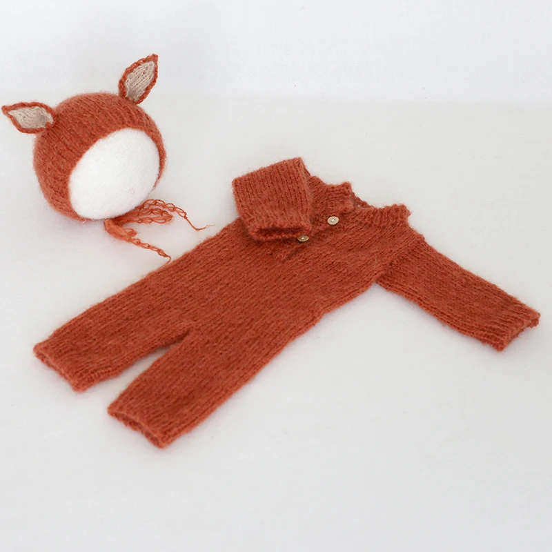 Cute Baby Fox Hat Lovely Newborn Animal Bonnet Infant Photography Knitted Photo props Christmas Gift | Детская одежда и обувь