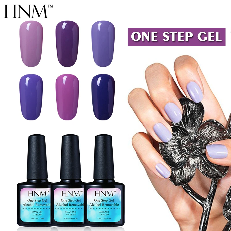 HNM 10 мл Гель лак One Step 3 в 1 УФ светодиодный алкоголя био Гели Soak off для ногтей Lucky