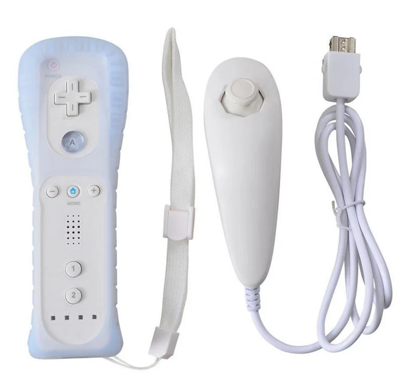 Беспроводной геймпад для nintendo wii с дистанционным управлением без движения плюс+ ДЖОЙСТИК Nunchuck для nintendo wii аксессуары - Цвет: Белый