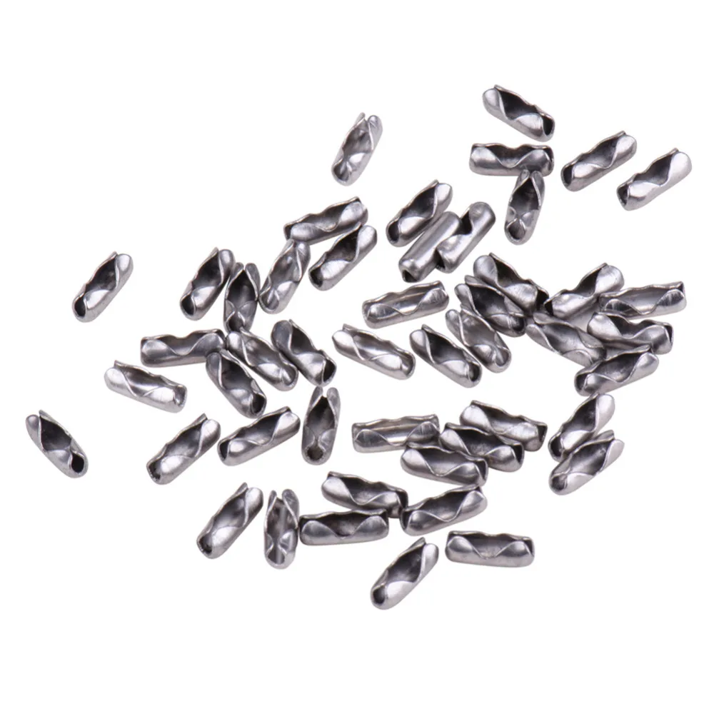 

50PCS Stainless Steel Ball Chain Connectors 9x3.5mm Hole: 1mm