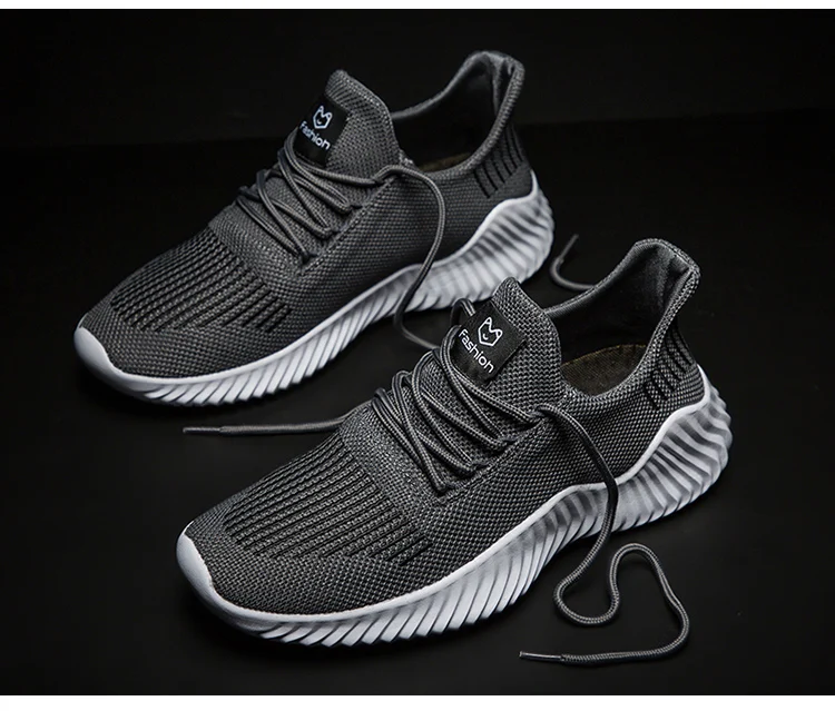 Кроссовки мужские дышащие Flyknit мужские s Легкая спортивная обувь уличный большого размера Masculino Adulto поддержка прямой доставки 39-47