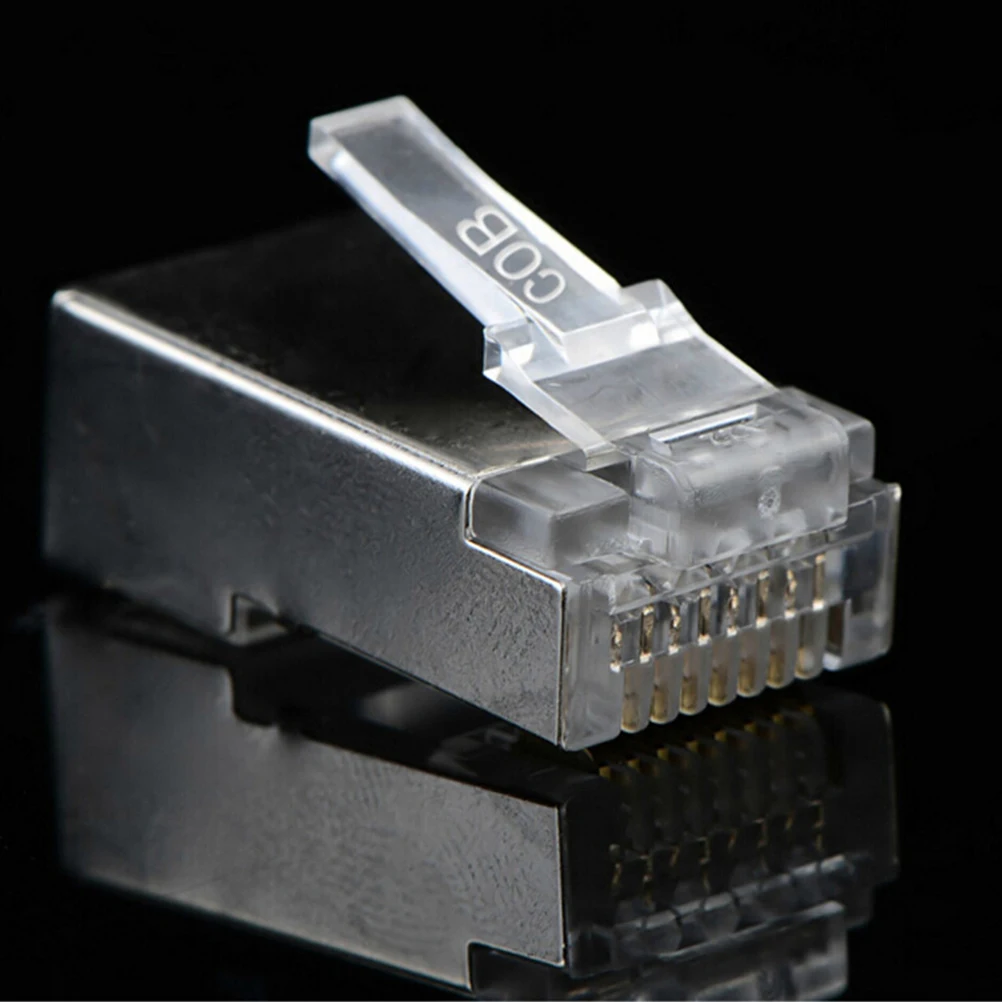 ZLinKJ 50 шт. RJ45 Cat6 8Pin 8P8C многожильный экранированный обжимной модульный разъем розетка мульти-функциональный