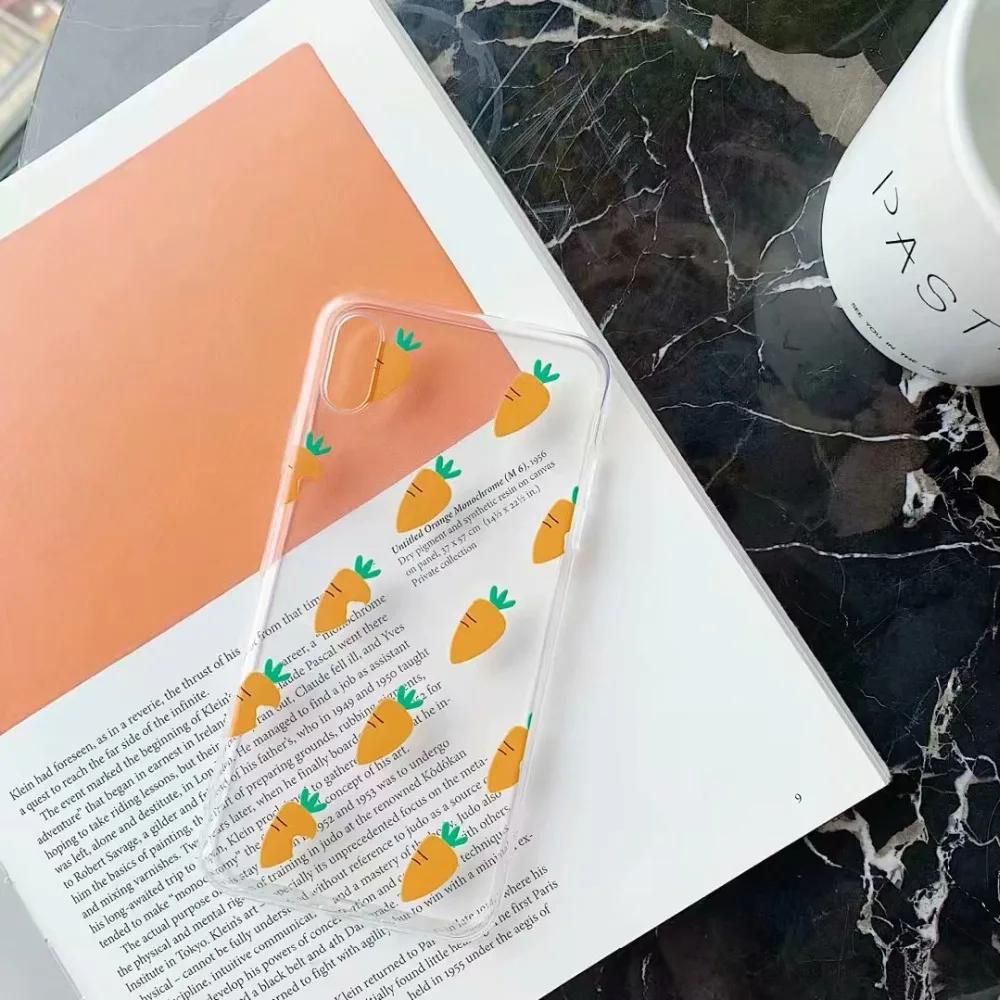 Милый чехол для телефона с рисунком редиски iPhone X XR XS Max Мягкий Прозрачный