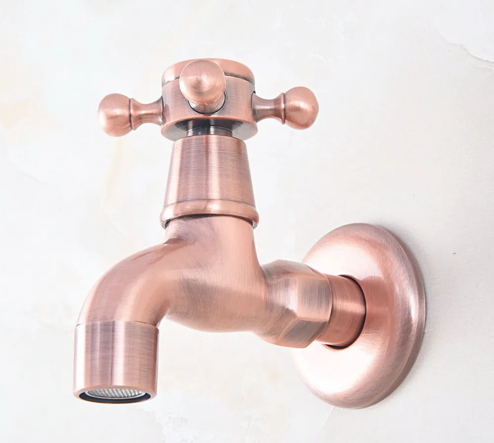 Antique Red Copper Brass Single Cross Handle Bathroom Mop Pool Faucet /Garden Water Tap / Laundry Sink Taps mav330 | Обустройство