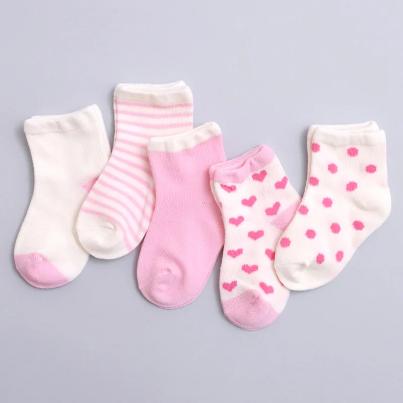 5 Pairs/Lot Baby Socks Lot Cotton Cute Animal Image With Silicone Soles Non-Slip Floor LL105 | Детская одежда и обувь