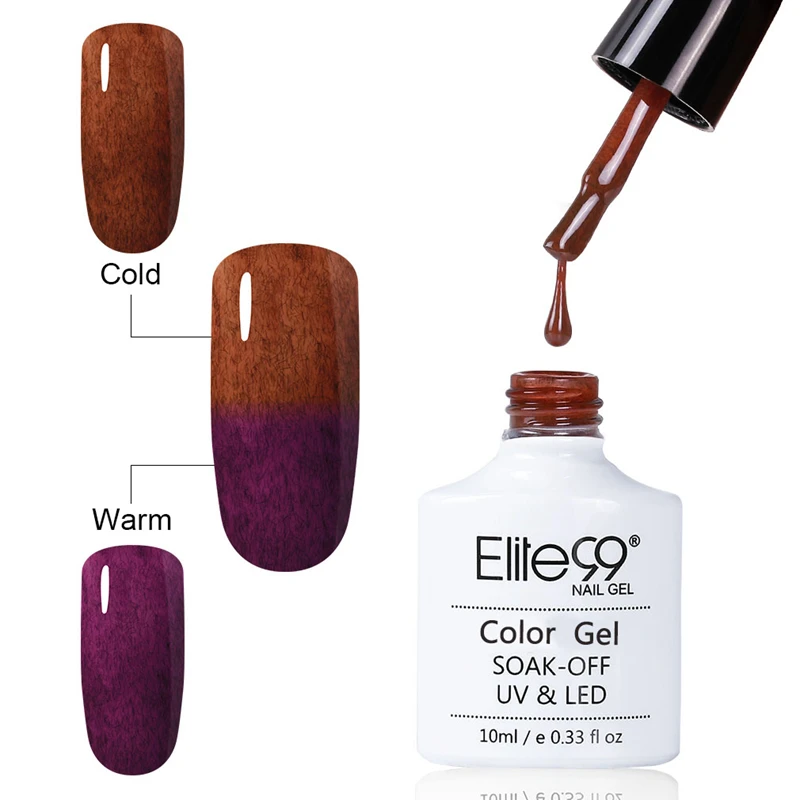 Elite99 температурный меняющий цвет меховый лак Полупостоянный тепловой УФ гель для