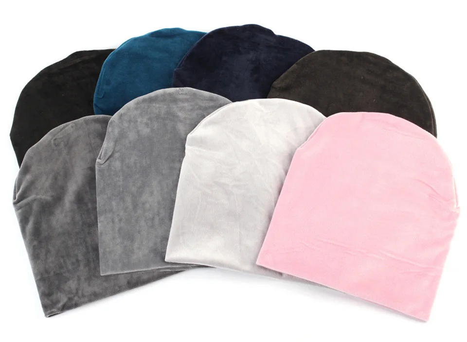 Женская велюровая шапка бини, повседневная, полиэстер, Skullies Beanies для женщин, зимняя, бархатная, простая Балаклава, шапка Sapka