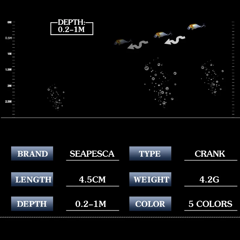 Блесна seapesca искусственные рыболовные приманки воблер Crankbait 4 2 г см тройные Крючки