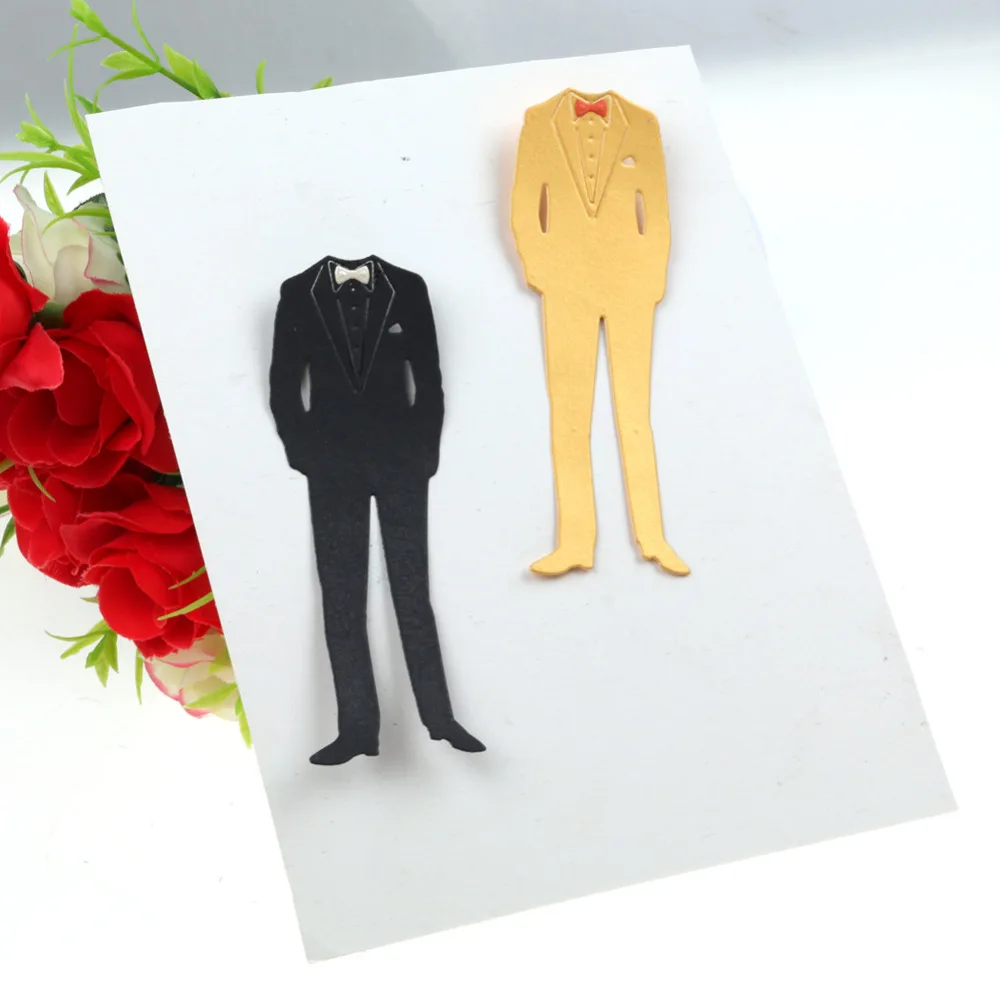 Красавец костюм из металла Штанцевые формы Трафареты для Скрапбукинг на день