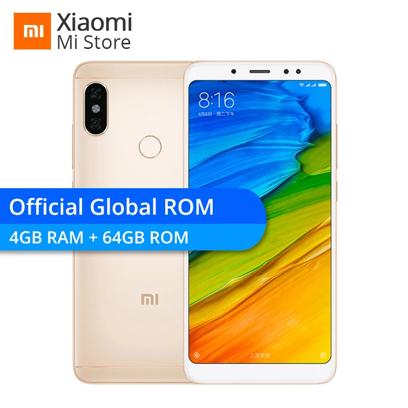 Смартфон Xiaomi Redmi Note 5 с глобальной прошивкой 4 Гб ОЗУ 64 ПЗУ Восьмиядерный процессор