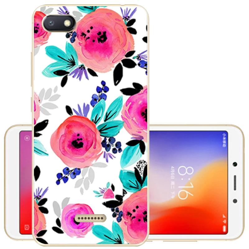 Защитный чехол для Xiaomi Redmi 6A, мягкий силиконовый чехол с милым принтом, чехол для телефона Xiomi Redmi 6 6A, TPU чехол 5,45 дюйма