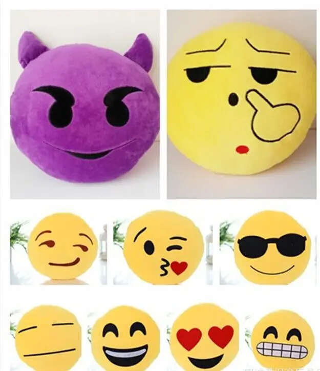 14 стилей мягкие Emoji смайли смайлик желтый круглый подушка фаршированные плюшевые