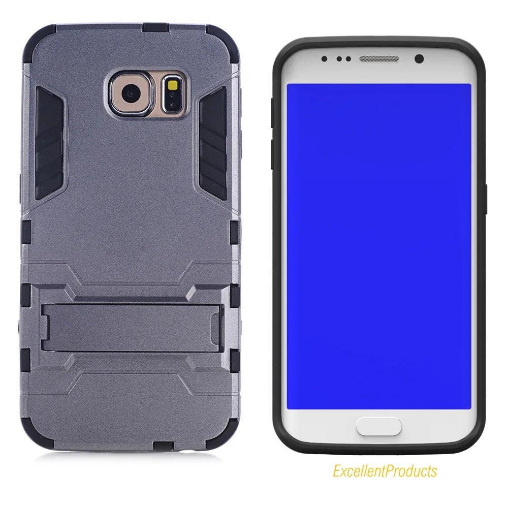 For Samsung S6 Edge Heavy Duty Hybrid Armor PC + TPU samsung galaxy s 6 edge Case Cover With Holder samsun shell | Мобильные