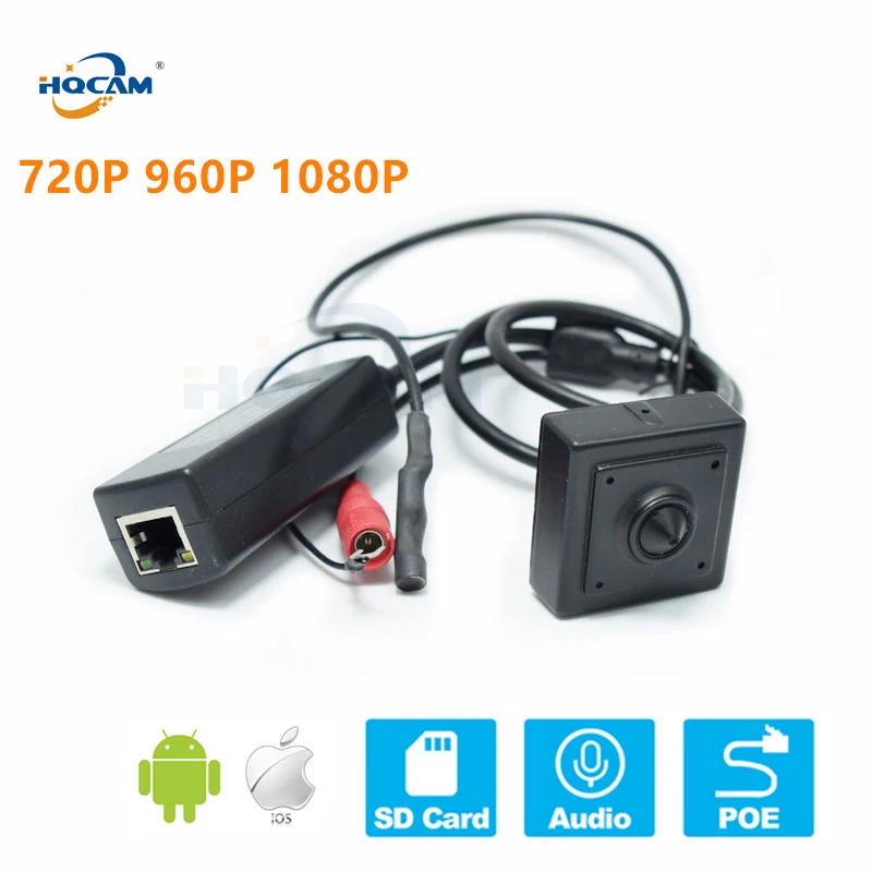 HQCAM 720P 960P 1080P Аудио Micro SD карта POE Мини IP камера домашняя onvif RTSP безопасность CCTV для