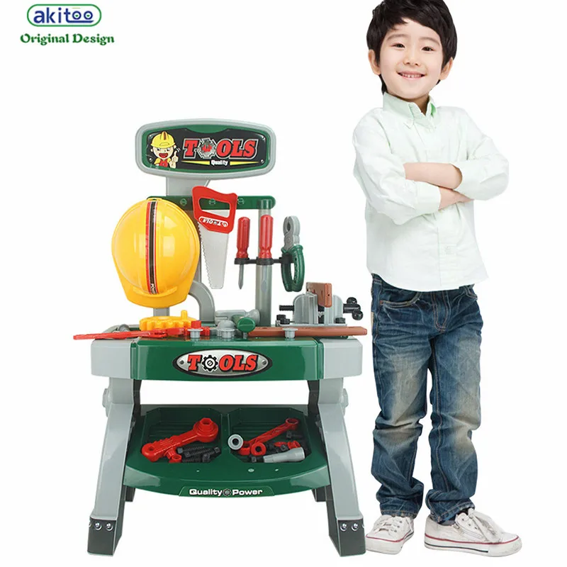 Akitoo, новинка 3217, детский игровой домик, набор игрушек, маленький инженер, мальчик, игрушка, симулятор, инструмент для обслуживания, стол, Ранние обучающие игрушки, подарок