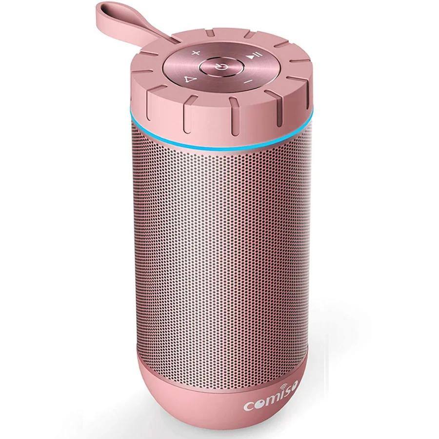 Rose Gold COMISO Bluetooth динамик беспроводной портативный громкий динамик с 12 Вт 360 стерео система объемного звучания IPX5 Водонепроницаемый Динамик для улицы - Цвет: Rose Gold