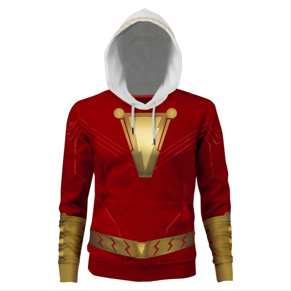 Shazam Толстовка Косплей 3D принт толстовка с капюшоном Хэллоуин супергерой пуловер