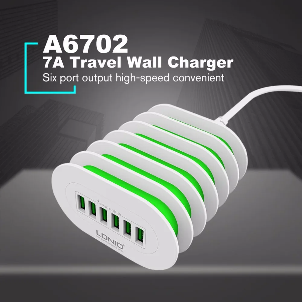 A6702 телефон кронштейн зарядная головка 6 портов USB зарядное устройство 7A
