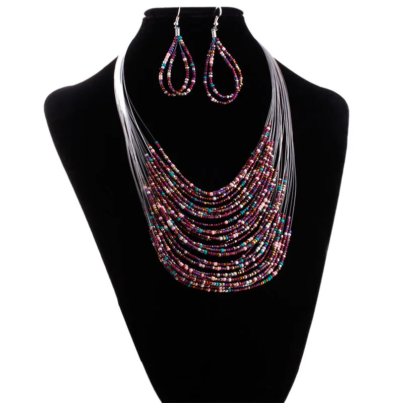2018 новые модные ювелирные изделия многоцветные многослойные бусы из смолы
