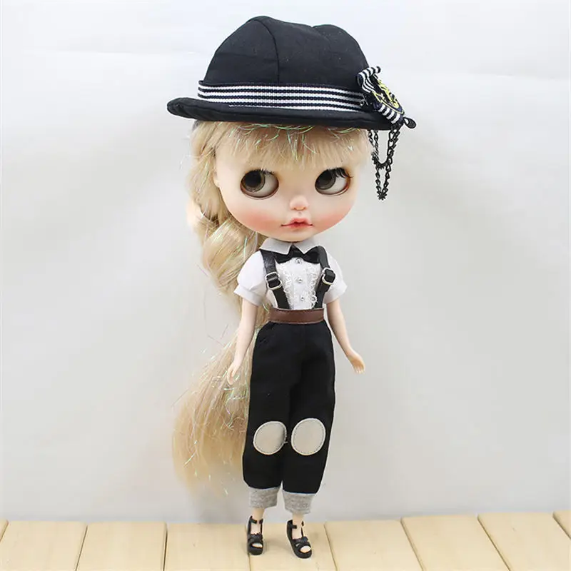 DBS Blyth icy 1/6 Одежда для кукол черный блейзер с белой рубашкой и черной шляпой