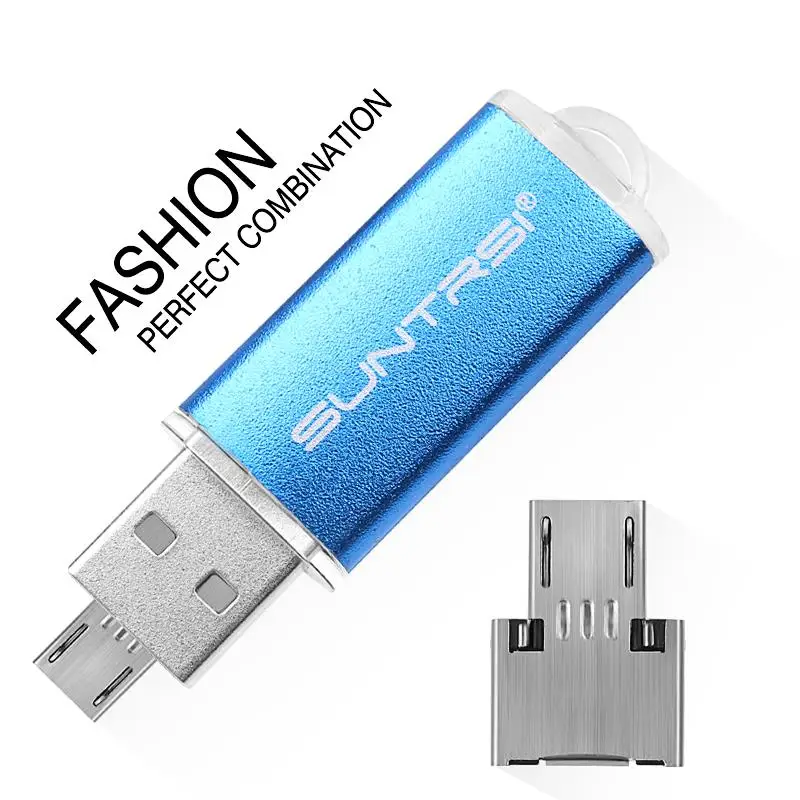 Suntrsi USB флешка OTG адаптер металлический накопитель 32 ГБ флешки для смартфона Android