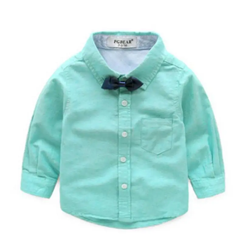 Новинка 2018 рубашки для маленьких мальчиков с бантом блузка длинными рукавами на