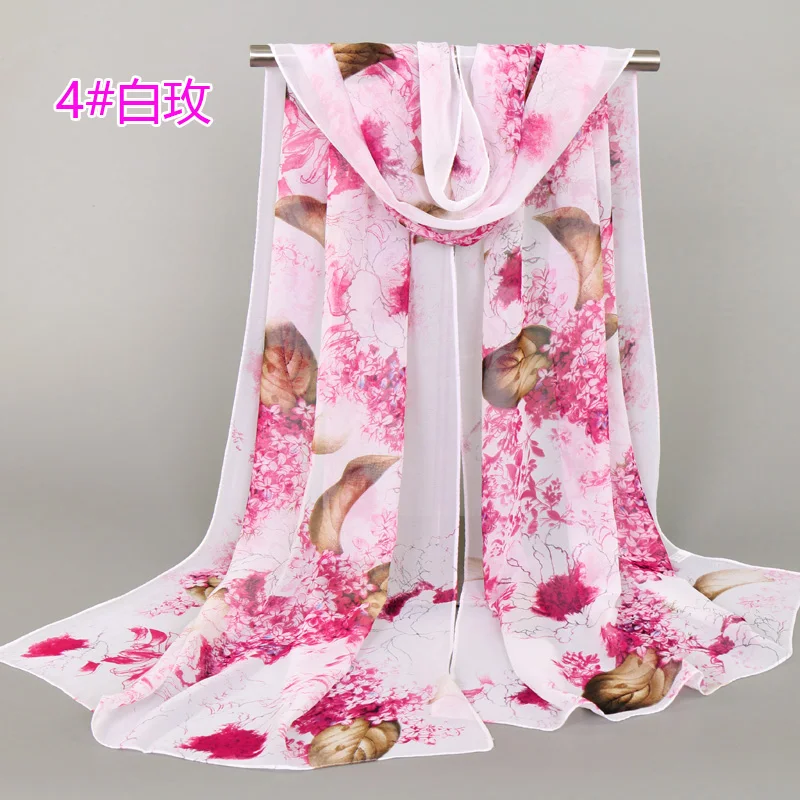 Популярные женские шали с цветочным принтом в виде листьев пляжные шифоновые