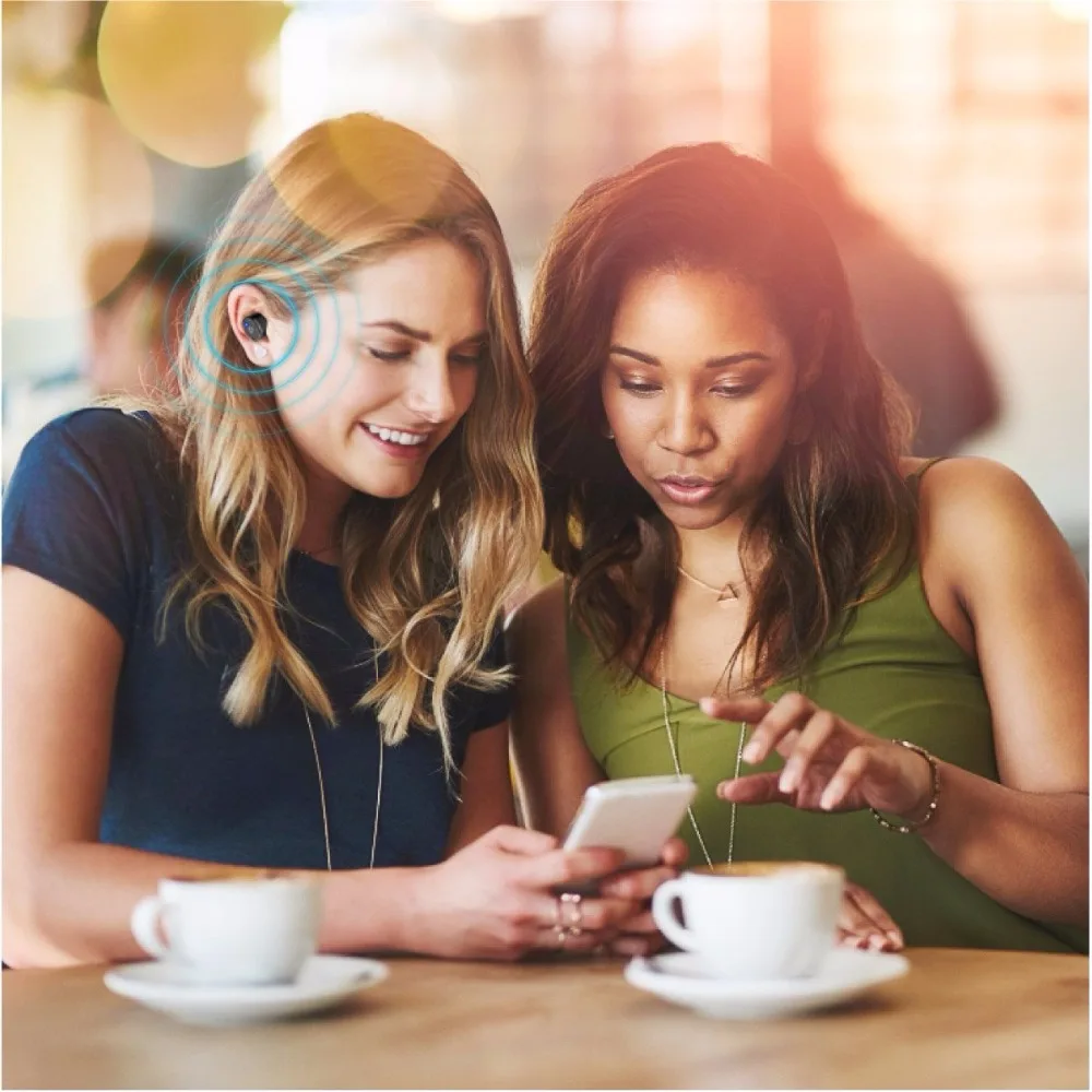 Невидимые Bluetooth наушники IP68 Водонепроницаемые Bluetooth беспроводные наушники 6H Playtime с микрофоном для iPhone Android Phone