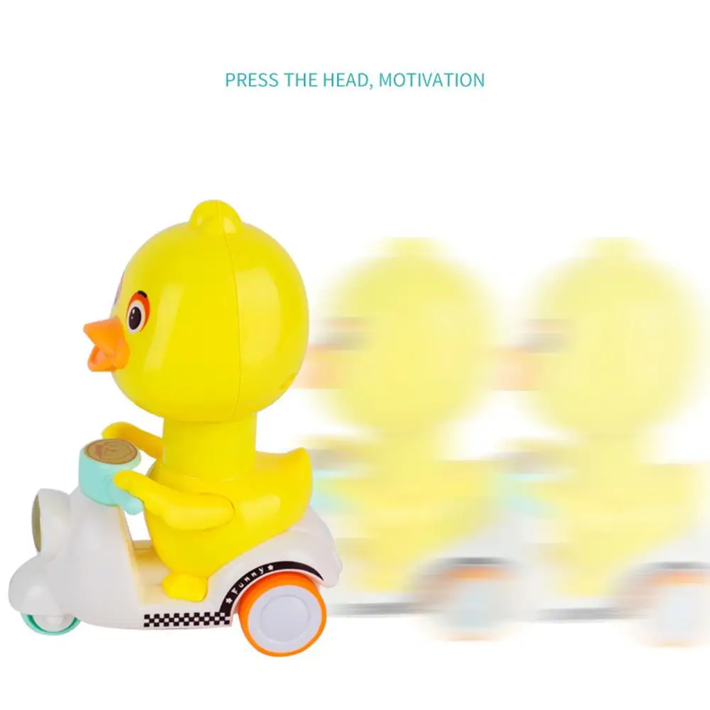 Пресс тип маленькая Желтая утка мотоцикл игрушка мультфильм инерционная машина