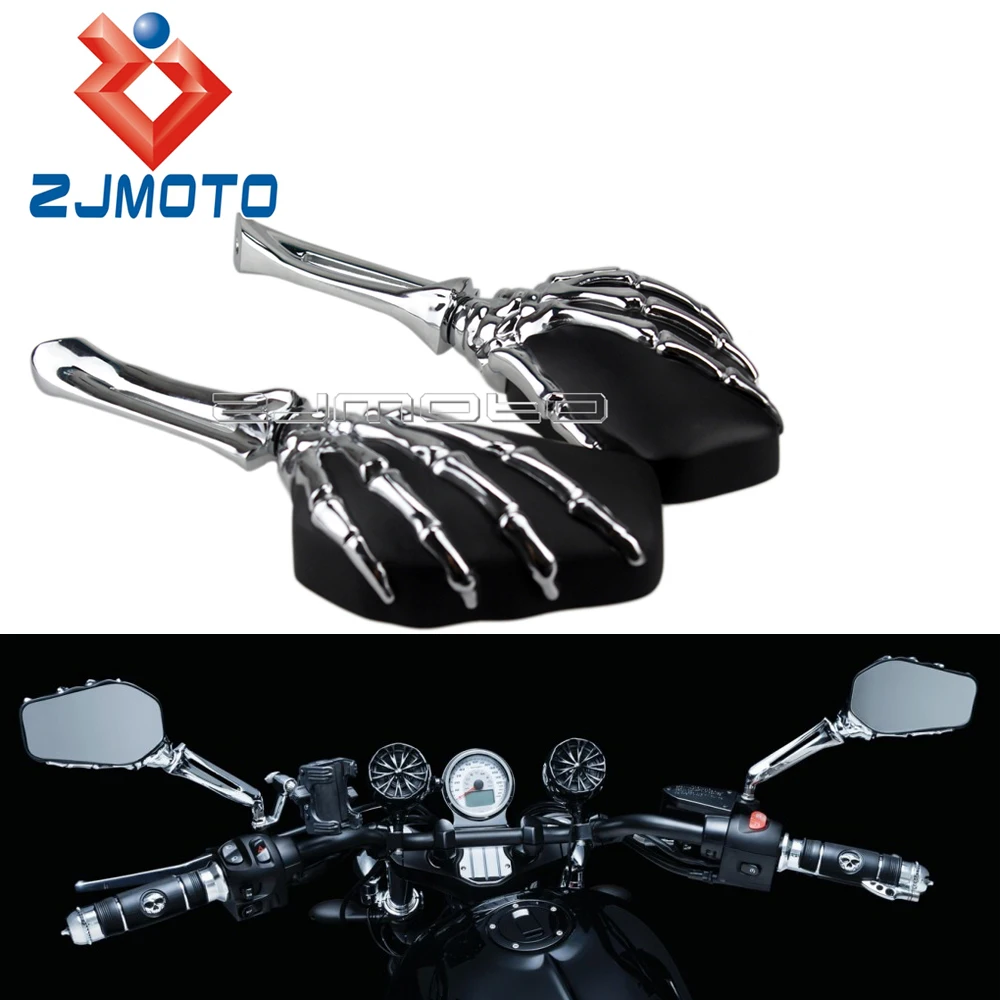 Мотоциклетное боковое зеркало заднего вида с черепом для Softail Sportster Touring Shadow Intruder