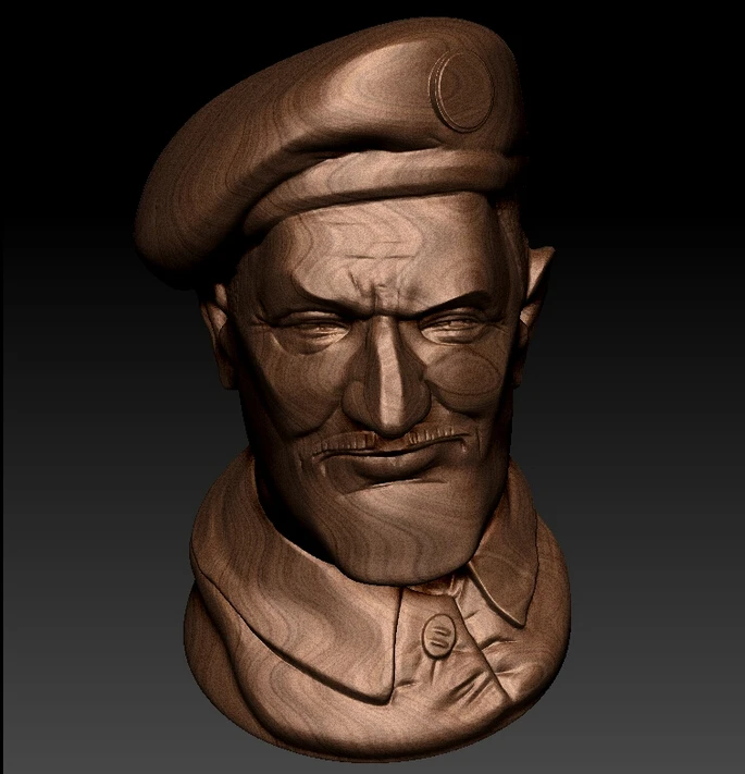 3d фотоэлемент для ЧПУ в формате STL с файловой головкой полковника|3d model relief|3d relief