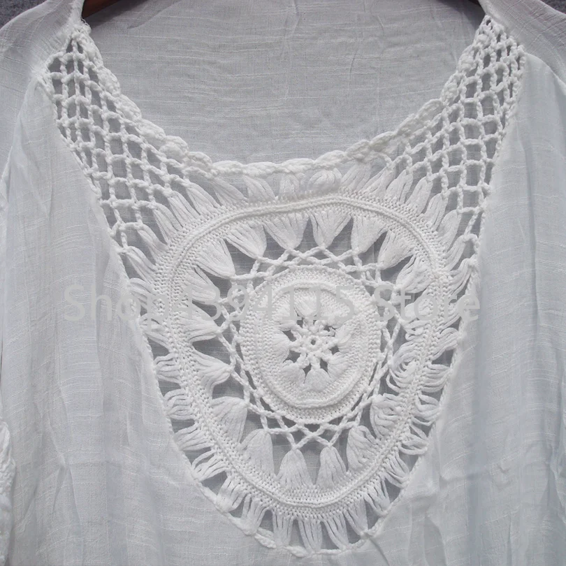 Crochet Cover up 2018 Tunic for Beach Women Swimwear Plus size Summer Top Swim suit |