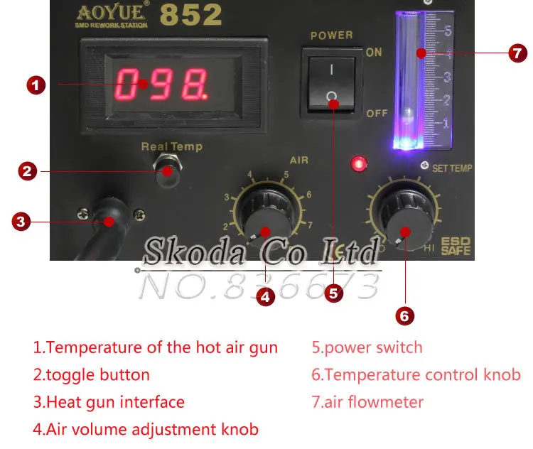 AOYUE 852 SMD фена паяльная станция цифровой дисплей цифровые электронные инструменты