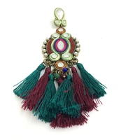 wholesale handmade ethnic jewellery vintage dangle earrings with tassel summer style nickel free earrings