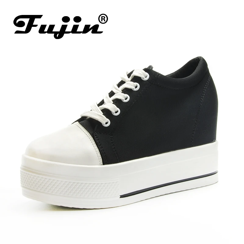 Женские кроссовки на танкетке Fujin повседневные дышащие платформе со скрытым