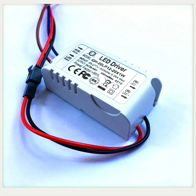 Светодиодный драйвер высокой мощности 50pcs12 20x1 Вт 85 265 в выход 36 68 300мА 50/60 Гц 12 15 18 20