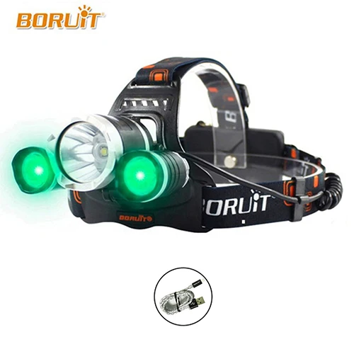 Package B Boruit 5000 светодиодный налобный фонарь CREE XML-L2 R2 Головной фонарь фонарик Головной фонарь 18650 Аккумулятор для кемпинга рыбалки охоты - Испускаемый цвет: Package B