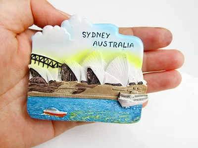 Сиднейские наклейки на холодильник с парусником|Магниты холодильник| |