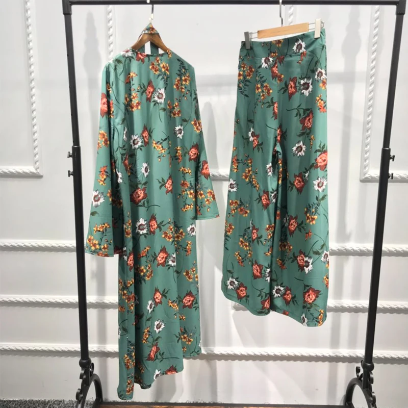 Комплект кимоно Abaya кафтан платье из Дубая мусульманский хиджаб Caftan Marocain Ramadan Elbise