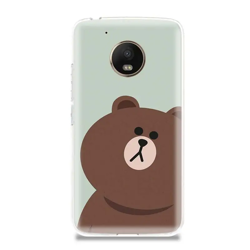 Медведь коричневый арт тренд аксессуары чехол для телефона Motorola Moto G7 G6 G5S G5 E4 Plus G4