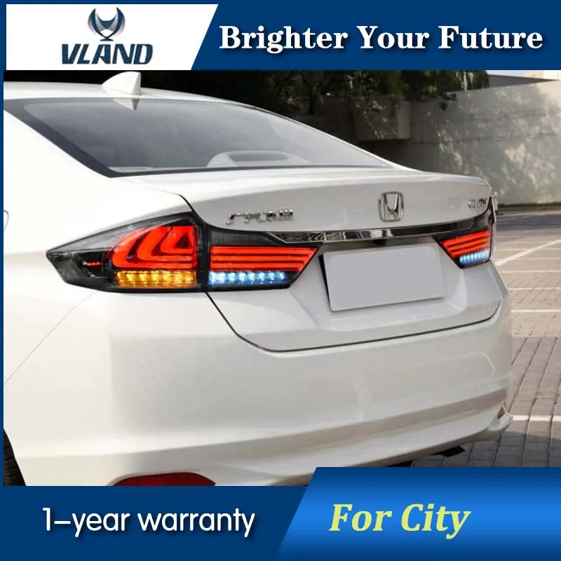 Светодиодный Копченый красный задний светильник для Honda City 2014 2015 2016