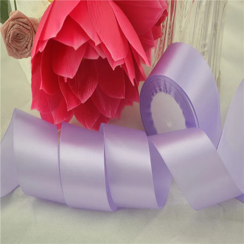 No21 Light Purple 120 цветов на выбор(25 ярдов/рулон) атласная лента подарочная упаковка праздничное украшение ленты рулон ткани упаковочные принадлежности - Цвет: No21 Light Purple