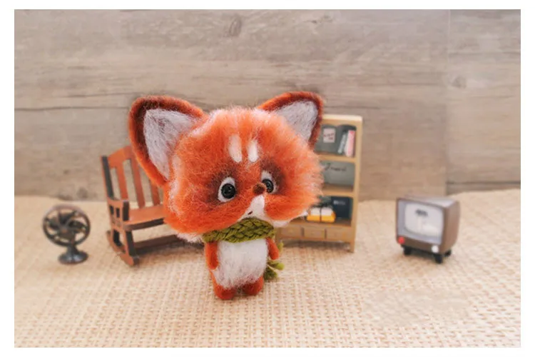 Абсолютно шерстяной войлок DIY Материал сумка тыкается ручной работы лиса кошка декорации и подарки на день рожденья животные войлочные наборы
