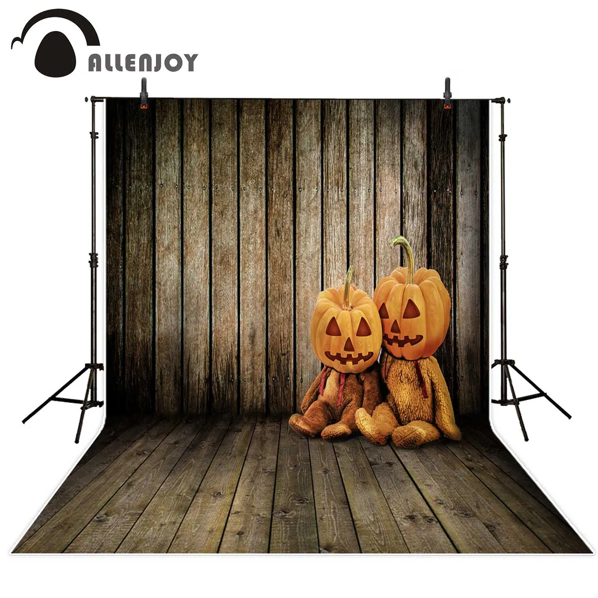 

Allenjoy Хэллоуин Тыква деревянная доска фон для детей фотография фон для фотографирования