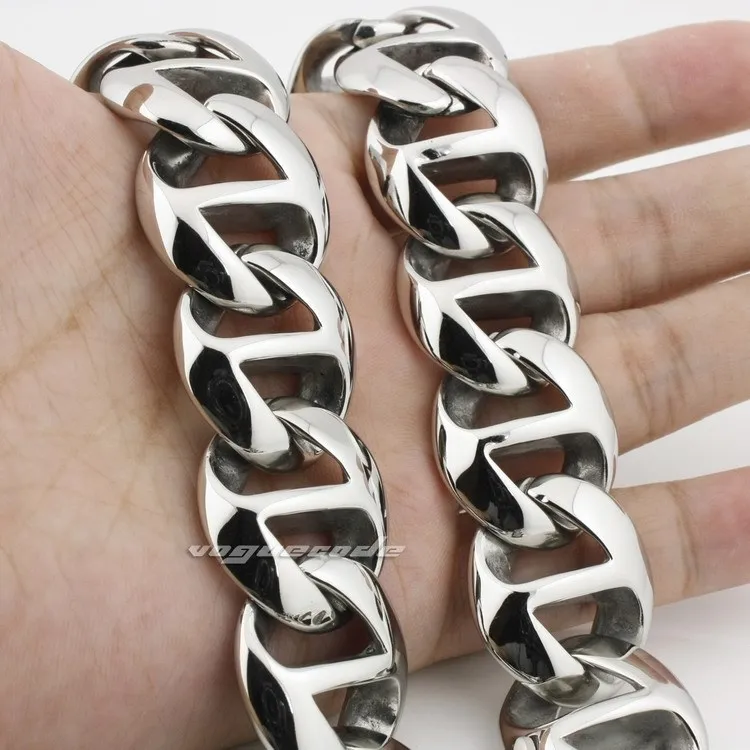 18 ~ 36 дюймов огромное и тяжелое мужское байкерское ожерелье из нержавеющей стали