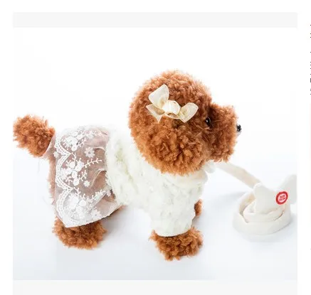 white Teddy Miss Электрический поводок собака мисс Тедди плюшевые игрушки музыкальное оборудование дистанционное управление поводок собаки электронные игрушки для девочек - Цвет: white Teddy Miss