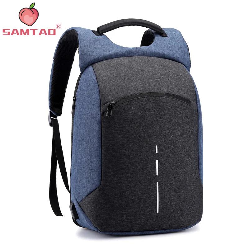 Противоугонный модный мужской рюкзак usb зарядка сумка Водонепроницаемый