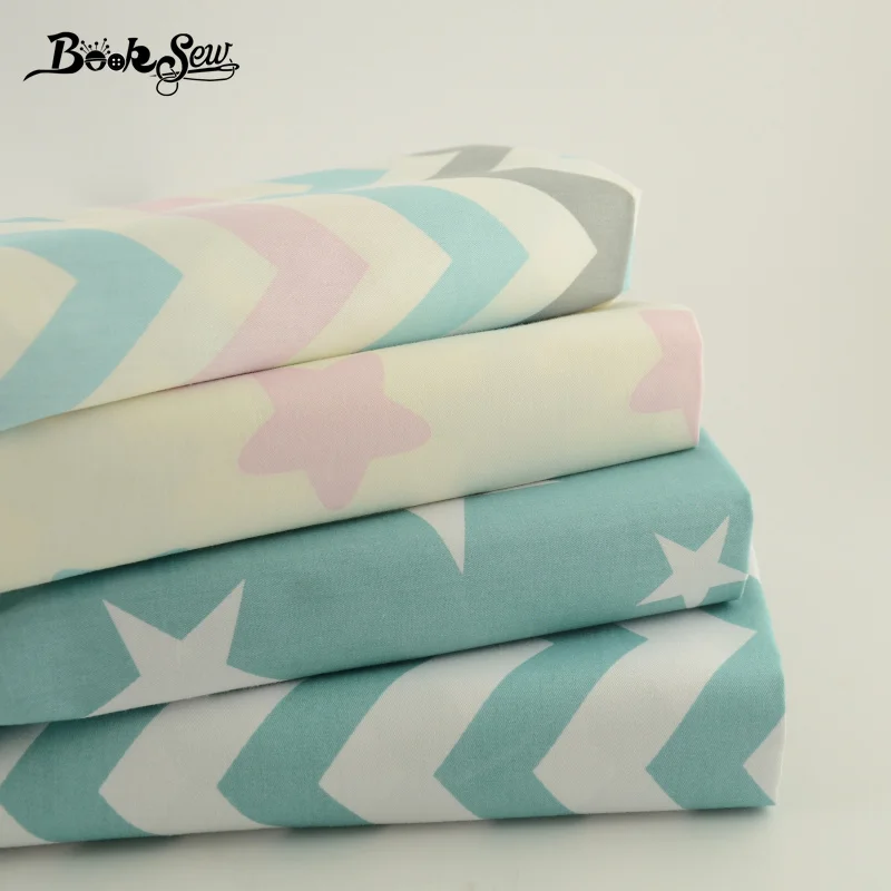 Booksew хлопок Ткань 4 Дизайн случайное совпадение шт./лот высокое качество Шторы