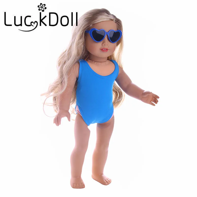 LUCKDOLL Love shape солнцезащитные очки подходят 18 дюймов Американский 43 см детская кукла одежда аксессуары, игрушки для девочек, поколение, подарок на день рождения